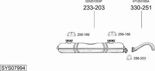 Bosal SYS07994 - Система випуску ОГ autocars.com.ua