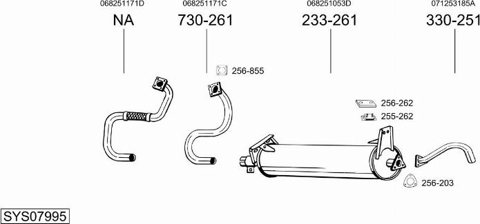 Bosal SYS07995 - Система випуску ОГ autocars.com.ua
