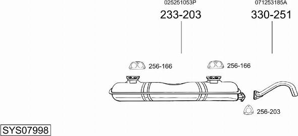 Bosal SYS07998 - Система випуску ОГ autocars.com.ua