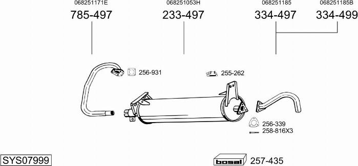 Bosal SYS07999 - Система випуску ОГ autocars.com.ua