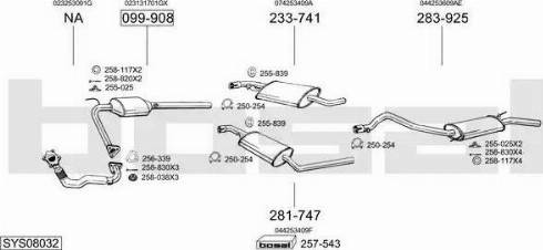 Bosal SYS08032 - Система випуску ОГ autocars.com.ua