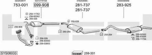 Bosal SYS08033 - Система випуску ОГ autocars.com.ua