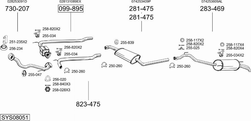 Bosal SYS08051 - Система випуску ОГ autocars.com.ua