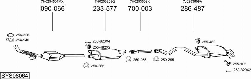 Bosal SYS08064 - Система випуску ОГ autocars.com.ua