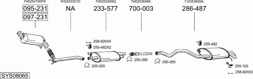 Bosal SYS08065 - Система випуску ОГ autocars.com.ua