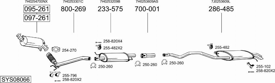 Bosal SYS08066 - Система випуску ОГ autocars.com.ua