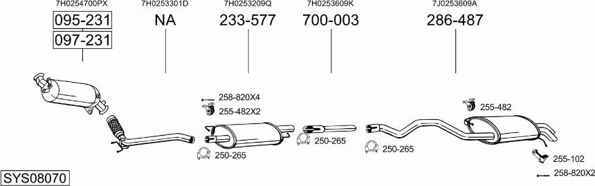 Bosal SYS08070 - Система випуску ОГ autocars.com.ua