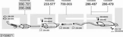 Bosal SYS08071 - Система випуску ОГ autocars.com.ua