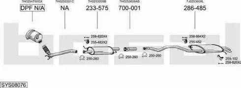 Bosal SYS08076 - Система випуску ОГ autocars.com.ua