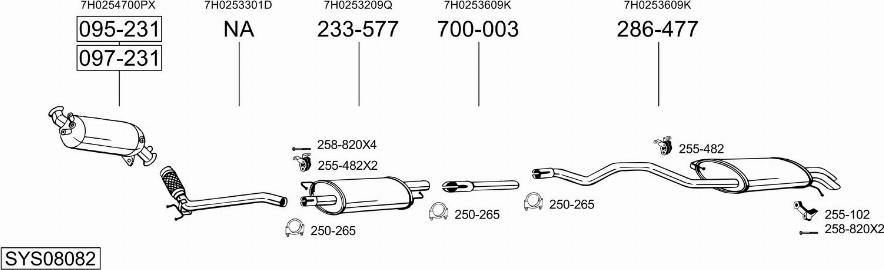 Bosal SYS08082 - Система випуску ОГ autocars.com.ua
