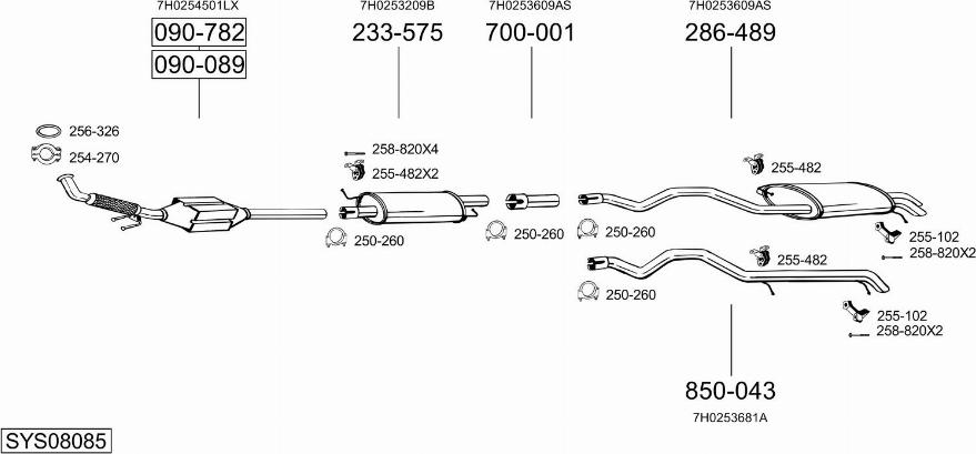 Bosal SYS08085 - Система випуску ОГ autocars.com.ua