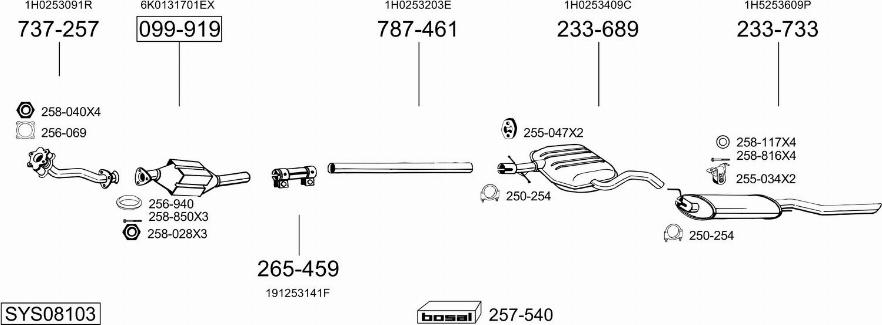 Bosal SYS08103 - Система випуску ОГ autocars.com.ua