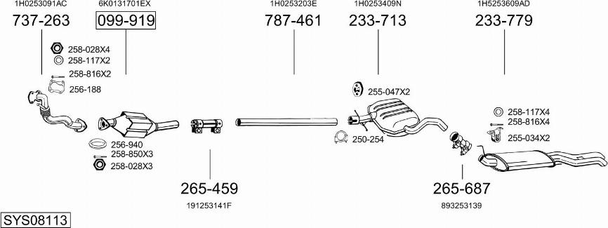 Bosal SYS08113 - Система випуску ОГ autocars.com.ua