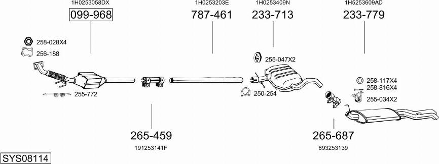 Bosal SYS08114 - Система випуску ОГ autocars.com.ua