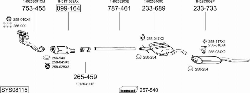 Bosal SYS08115 - Система випуску ОГ autocars.com.ua