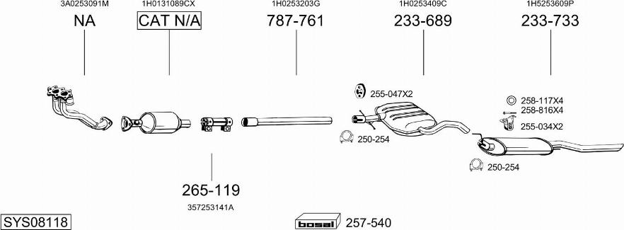 Bosal SYS08118 - Система випуску ОГ autocars.com.ua