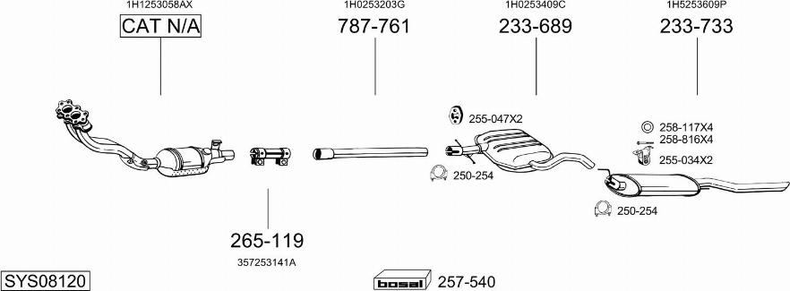 Bosal SYS08120 - Система выпуска ОГ avtokuzovplus.com.ua