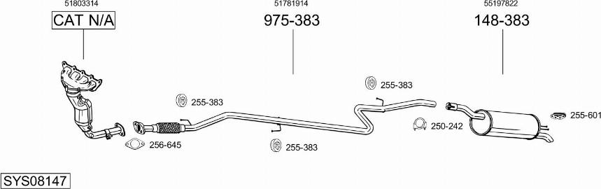 Bosal SYS08147 - Система выпуска ОГ avtokuzovplus.com.ua