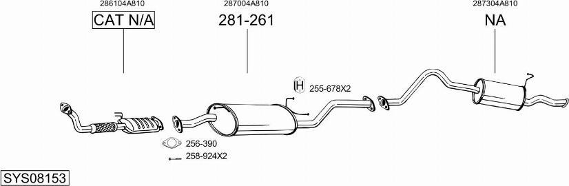 Bosal SYS08153 - Система випуску ОГ autocars.com.ua