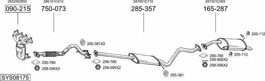 Bosal SYS08175 - Система выпуска ОГ avtokuzovplus.com.ua