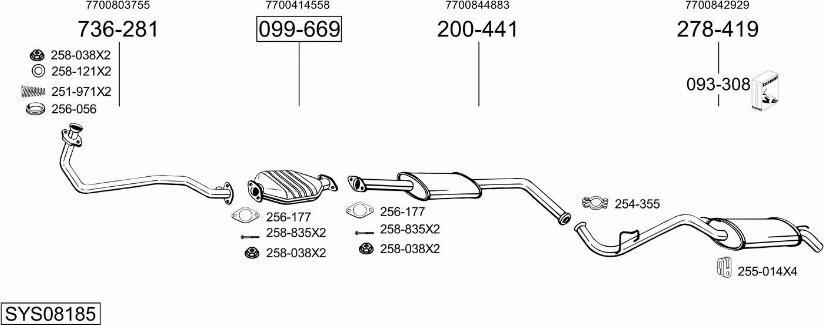 Bosal SYS08185 - Система випуску ОГ autocars.com.ua