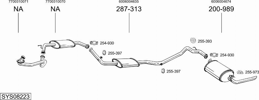 Bosal SYS08223 - Система випуску ОГ autocars.com.ua