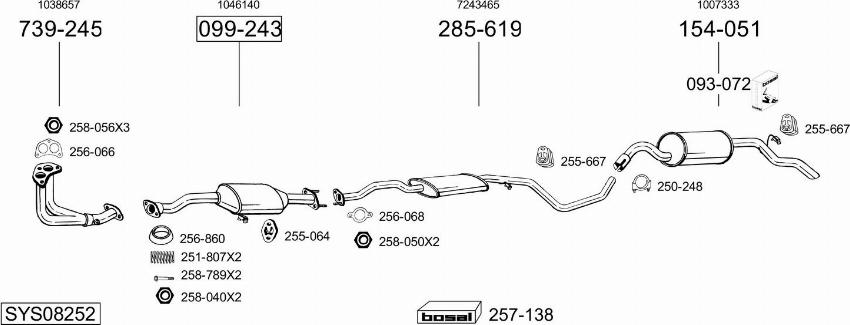 Bosal SYS08252 - Система выпуска ОГ avtokuzovplus.com.ua