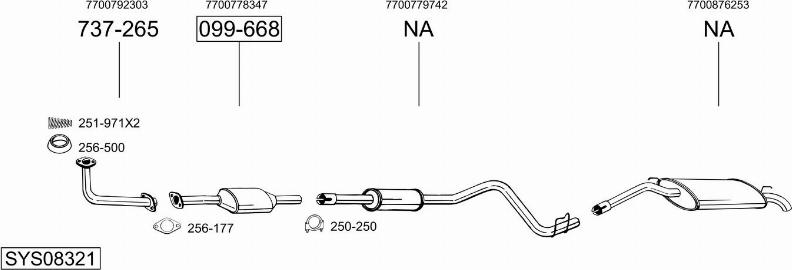 Bosal SYS08321 - Система випуску ОГ autocars.com.ua