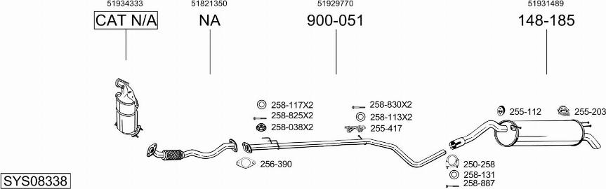 Bosal SYS08338 - Система випуску ОГ autocars.com.ua