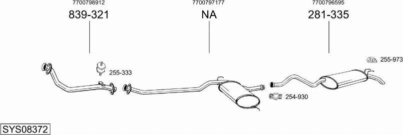 Bosal SYS08372 - Система випуску ОГ autocars.com.ua