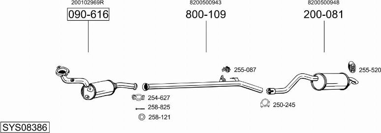 Bosal SYS08386 - Система випуску ОГ autocars.com.ua