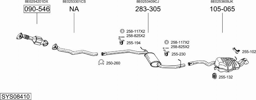 Bosal SYS08410 - Система випуску ОГ autocars.com.ua