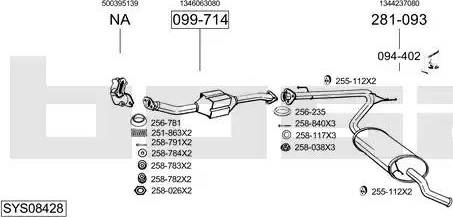 Bosal SYS08428 - Система випуску ОГ autocars.com.ua