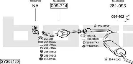 Bosal SYS08430 - Система випуску ОГ autocars.com.ua