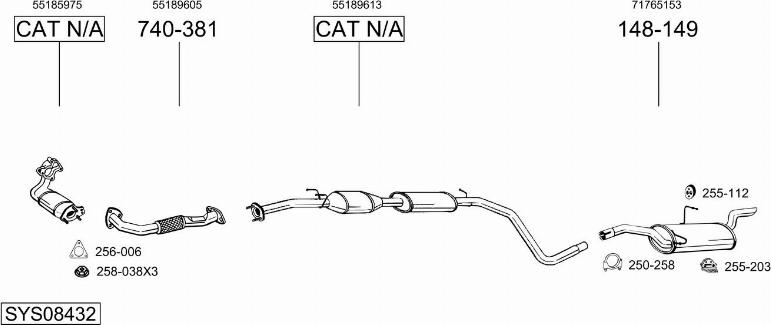 Bosal SYS08432 - Система випуску ОГ autocars.com.ua