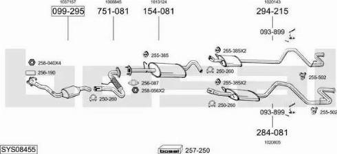 Bosal SYS08455 - Система випуску ОГ autocars.com.ua