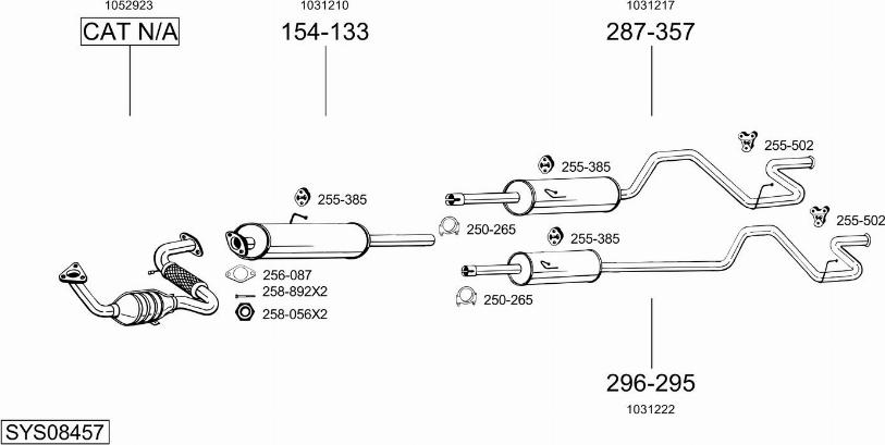 Bosal SYS08457 - Система випуску ОГ autocars.com.ua