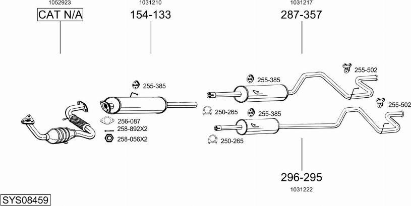 Bosal SYS08459 - Система випуску ОГ autocars.com.ua