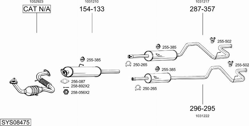 Bosal SYS08475 - Система випуску ОГ autocars.com.ua