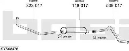 Bosal SYS08476 - Система випуску ОГ autocars.com.ua