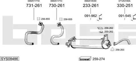 Bosal SYS08486 - Система випуску ОГ autocars.com.ua