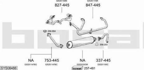Bosal SYS08488 - Система випуску ОГ autocars.com.ua