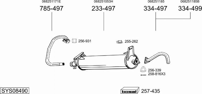 Bosal SYS08490 - Система випуску ОГ autocars.com.ua