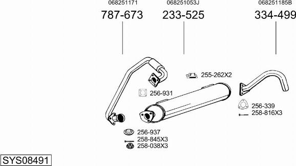 Bosal SYS08491 - Система випуску ОГ autocars.com.ua