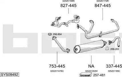 Bosal SYS08492 - Система випуску ОГ autocars.com.ua