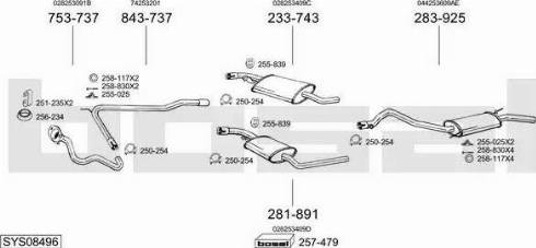 Bosal SYS08496 - Система выпуска ОГ avtokuzovplus.com.ua