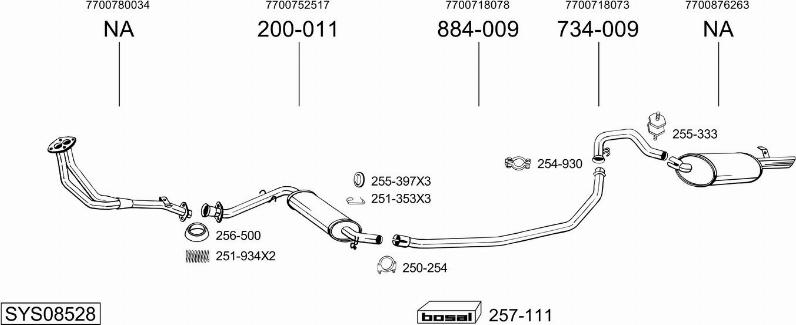 Bosal SYS08528 - Система випуску ОГ autocars.com.ua