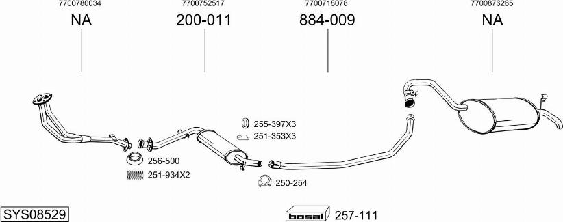 Bosal SYS08529 - Система випуску ОГ autocars.com.ua