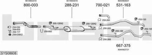 Bosal SYS08608 - Система випуску ОГ autocars.com.ua