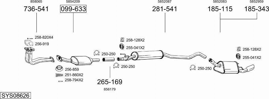 Bosal SYS08626 - Система выпуска ОГ avtokuzovplus.com.ua